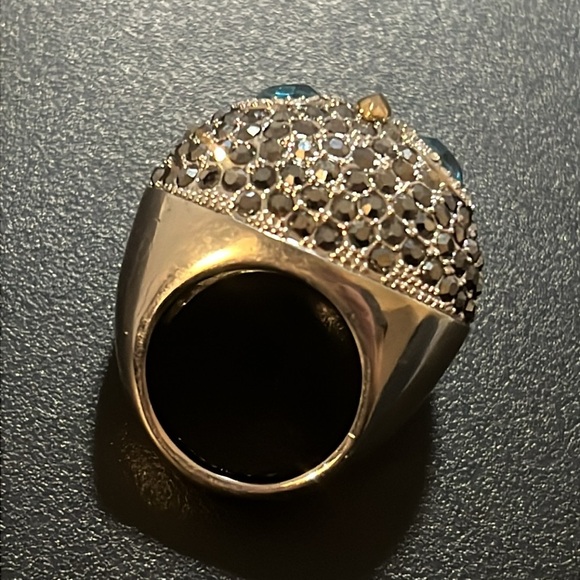 Fossil Whimsical Silver Plated Multi Crystal Rhinestone Chunky Owl Ring - Picture 13 of 16